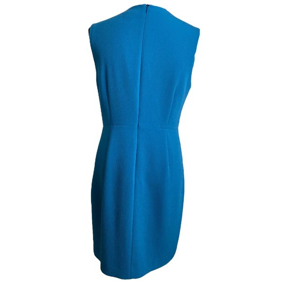 Ann Taylor Womens Sheath Dress with Crossover Skirt Blue Size 8 Office Career - Picture 2 of 8